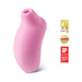 Pink rechargeable Lelo Sona Cruise clitoral stimulator with award logos on white background.