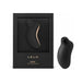 Lelo Sona Cruise black rechargeable clitoral stimulator with ergonomic design and packaging box on white background.