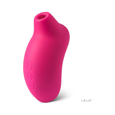 Pink rechargeable Lelo Sona Cruise clitoral stimulator with ergonomic design and three-button control panel.