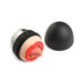 Lickgasm Lady Licker clitoral stimulator with red lips and textured pink tongue, black protective cap beside it.