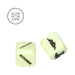 Glow in the dark dice showing playful location and position options for romantic games.