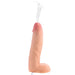 Realistic 10-inch dual-density dildo in vanilla color with squirting feature and detailed texture.
