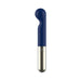 Sleek blue G-spot massager with curved head and metallic silver base, designed for targeted pleasure and modern style.