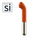 Orange curved silicone head massager with silver base for targeted G-spot stimulation by Love Not War.