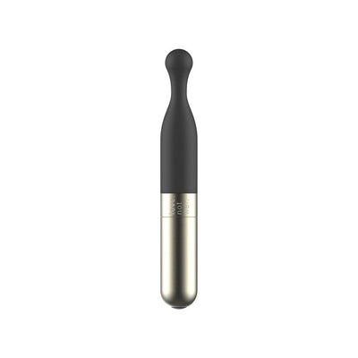 Love Not War Meile Head in grey with a sleek, curved design and metallic base for targeted stimulation.