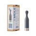 Grey Love Not War Meile Head attachment with rounded tip next to its eco-friendly cardboard packaging box.
