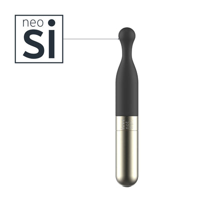 Grey Love Not War Meile Head attachment with smooth rounded tip and metallic base, highlighting body-safe neo silicone material.