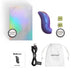 Iridescent Love To Love Believer device with reusable gift box, glow-in-the-dark dice, USB charging cable, pouch, and instruction manual.