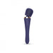 Midnight indigo wand stimulator with textured flat head and sleek ergonomic handle with control buttons.