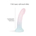 Curved pastel unicorn-colored dildo with glitter and suction base, designed for P and G spot stimulation.