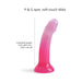 Pink to purple gradient silicone dildo with multicolor star glitter and suction base, 6-inch curved design for comfort.