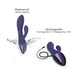 Purple Love To Love Funky Bunny Baby Rabbit Vibrator shown with water splash and USB charging cable, highlighting waterproof and rechargeable features.