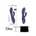 Purple Love To Love Funky Bunny Baby Rabbit vibrator with USB charger, storage pouch, and user manual on white background