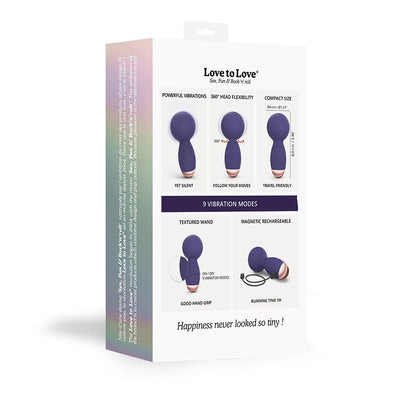 Love To Love Itsy Bitsy Rechargeable Silicone Mini Wand Vibrator Midnight Indigo - SexToy.com