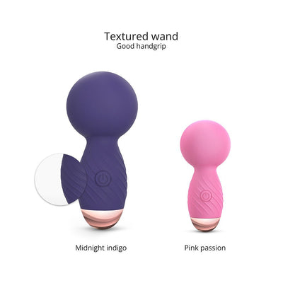 Love To Love Itsy Bitsy Rechargeable Silicone Mini Wand Vibrator Midnight Indigo - SexToy.com