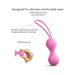 Pink silicone Kegel balls with double string for easy removal, designed for comfortable wear and soft, mellow texture.