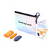 Love To Love Secret Panty 2 set with orange lace panty, compact bullet vibrator, remote control, instruction booklet, and iridescent storage pouch.