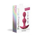 Packaging of Love to Love Twinny Bud multi-speed anal plug in pink with flexible, whisper-quiet, USB rechargeable features shown.