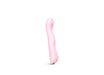 Pink rechargeable silicone G-spot vibrator with curved ergonomic design and textured tip for tapping stimulation.
