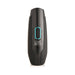 Sleek black Lovebotz The Milker Max vibrating and thrusting male masturbator with blue-lit control buttons on front.