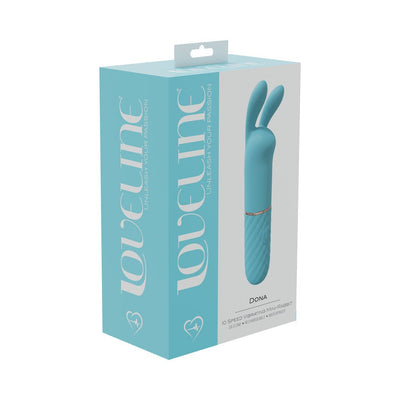 Loveline Dona 10 Speed Vibrating Mini - rabbit Silicone Rechargeable Waterproof Blue - SexToy.com