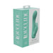 Loveline Enchanted dual motor 10 speed rabbit vibrator in green silicone shown in retail packaging.