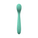 Mint green flexible silicone vibrator with a rounded tip and single power button on the handle.