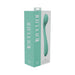 Loveline Juicy 10 speed flexible silicone vibrator in teal with sleek curved design, shown in branded packaging.