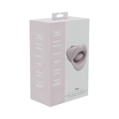 Loveline Kiss 10 Speed Suction And Vibrating Mouth Silicone Rechargeable Waterproof Pink - SexToy.com