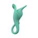 Teal Loveline Lily clitoral vibrator with flexible silicone petals and looped handle, designed for waterproof use.