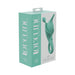 Loveline Lily 10 speed clitoral vibrator in teal silicone with ergonomic design shown in retail packaging.