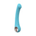 Blue silicone Loveline Luscious 10-speed G-spot vibrator with ergonomic curved design and metallic accent handle.