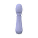 Lavender silicone rechargeable vibrator with textured neck and ergonomic handle, waterproof design.