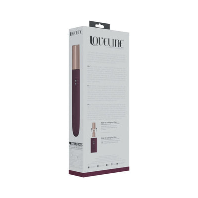 Packaging box of Loveline The Traveler 10 Speed rechargeable waterproof silicone travel vibrator.