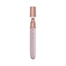 Loveline The Traveler sleek pink and rose gold travel vibrator with removable cap and control buttons.