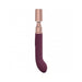 Loveline Traveler G-spot vibrator in deep purple with rose gold cap, sleek curved design, and smooth silicone finish.
