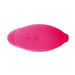 Pink dual stimulator with smooth silicone surface and integrated control buttons on top.