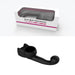 Black silicone male attachment for Lovense Domi with ergonomic design, shown in and out of branded packaging.