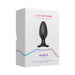 Packaging box of Lovense Hush 2 Bluetooth remote-controlled black silicone butt plug with 2.25-inch diameter.
