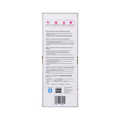 Back view of Lovense Hyphy packaging showing product features, multilingual descriptions, app compatibility, and included accessories.