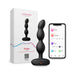 Black Lovense Ridge vibrating and rotating anal beads with app control displayed next to its packaging and smartphone interface.