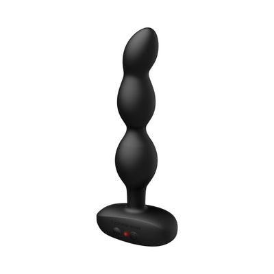 Black Lovense Ridge vibrating and rotating anal beads with three graduated bulbs and control buttons on the base.