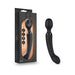 Black Lush Gia dual-ended massager with curved G-spot handle and rounded wand head, shown with elegant packaging.