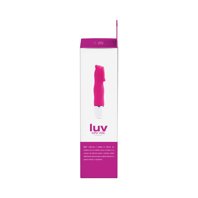 Packaging box of Luv Mini Vibe Into You in pink and white with product image and branding details.