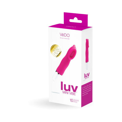 Packaging box of Luv Mini Vibe Into You in pink and white with product image and branding details.