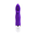 Purple silicone mini vibrator with cupped head and white base, designed for clitoral stimulation and easy one-button control.