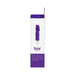 Packaging box of Luv Mini Vibe Into You in purple and white with product image and description.