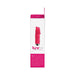 Packaging box of Luv Plus Rechargeable Bullet Vibrator in pink and white with product image and description.