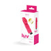 Packaging of Luv Plus Rechargeable Bullet Vibrator in pink with 10 vibration modes and USB rechargeable feature.