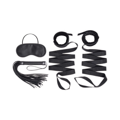 Lux Fetish Bondage Bed Strap And Flogger 4 - piece Kit - SexToy.com